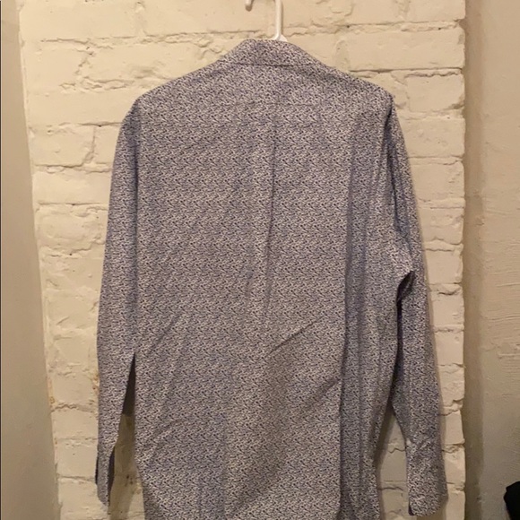 Blue and white Cremieux flower pattern shirt - Picture 4 of 5